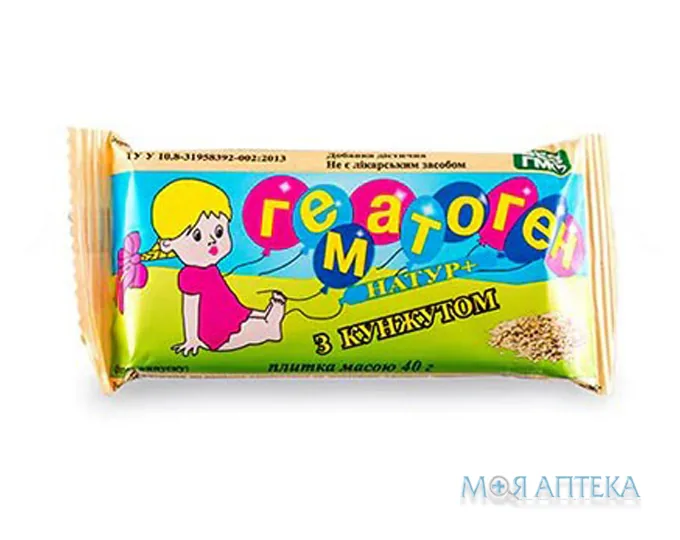 Гематоген-Натур+ з кунжутом, 40 г