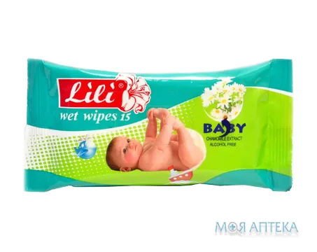 Серветки вологі LiLi дитячі ромашка №20