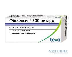 Фінлепсин 200 Ретард таблетки прол./д. по 200 мг №50 (10х5)