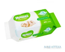Серветки вологі Huggies ультра комфорт Алое №64