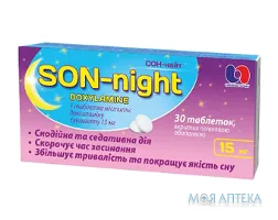 Сон-найт таблетки, в/плів. обол., по 15 мг №30 (10х3)
