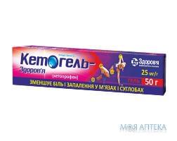 Кетогель-Здоровье гель 25 мг/г по 50 г в тубах