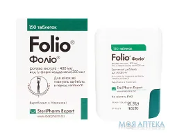Фоліо диет. добавка 400мкг/200мкг табл. №150