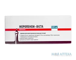 Меропенем Віста порошок д/приг. р-ну д/ін. по 500 мг у флак. №1