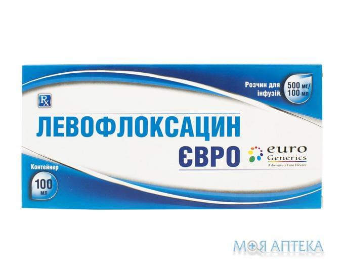 Левофлоксацин євро розчин д/інф. 500 мг/100 мл по 100 мл у конт.