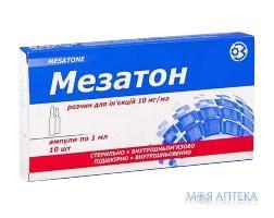 Мезатон р-н д/ін. 10 мг/мл амп. 1 мл, в блістері у пачці №10
