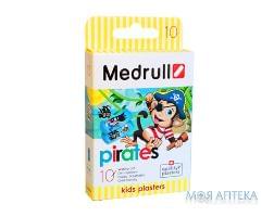 Пластир дитячий бактерицидний Медрулл (Medrull) Пірати (Pirates) 2,5 см х 5,7 см на полімерній основі №10
