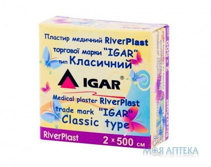 Пластырь медицинский Игар RiverPlast Классический 2 см х 500 см, на хлопки. основе