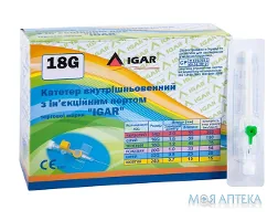 Катетер (канюля) внутрішньовенний Ігар (Igar) 18G зелений