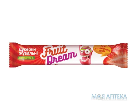 Цукерки жувальні полуничний сік + вітамін С, 15г