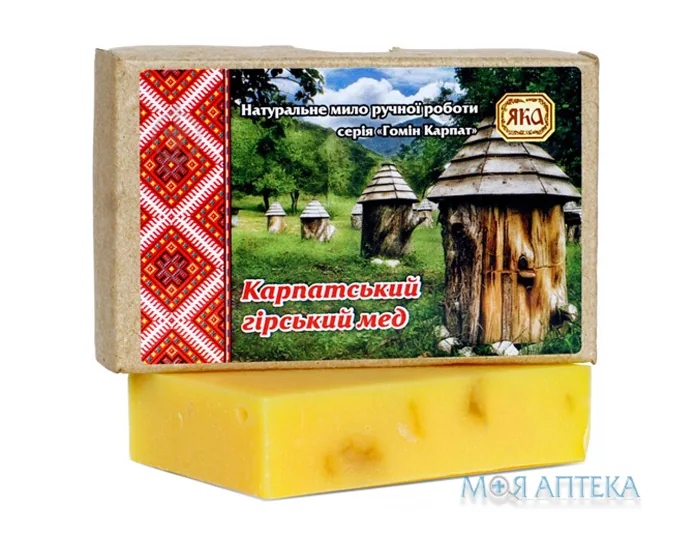 Мило туалетне натуральне ручної роботи Яка Карпатський гірський мед, 75 г