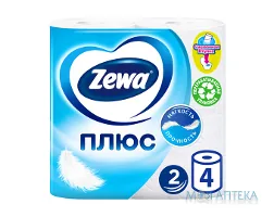 Папір туалетний Zewa Плюс 2-х шарова, біла №4