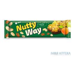 Горіховий батончик-мюслі з фруктами частково глазурований Nutty Way 