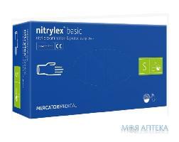 Перчатки Nitrylex PF Basic смотровые нитриловые НЕ припудренные н/с г. S
