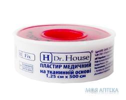 Пластырь Dr. House (Доктор Хаус) на тканевой основе 1,25 см х 500 см в пластиковом футляре