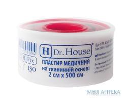 Пластир Dr. House (Доктор Хаус) на тканинній основі 2 см х 500 см в пластиковому футлярі
