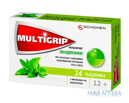 Мультигрип Льодяники льодяники, ментол/евкаліпт, №24