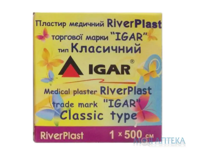 Пластир медичний Igar (Ігар) RiverPlast Класичний 1 см х 500 см котушка, на бавовняній основі №1