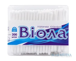 Ватні палички гігієнічні Віола в прямокутній коробці №200