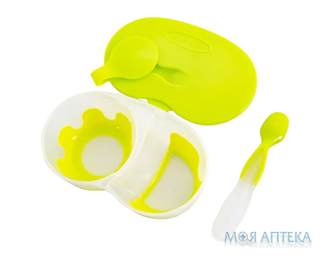 Тарілка Baby Team двосекційна з кришкою і ложкою (6003) 1 шт