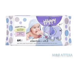 Серветки вологі дитячі Bella Baby Happy (Белла Бебі Хеппі) віт. Е, для немовл., №64