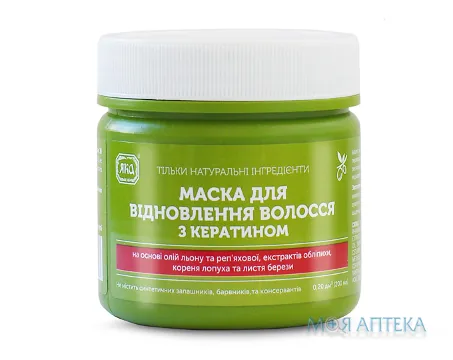 Маска для відновлення волосся Яка з кератином 200 мл