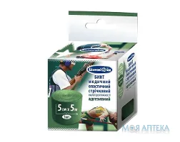 Бинт адгезивний еластичний Білосніжка 5 см х 5 м, Зелений