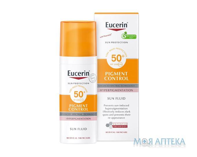 Eucerin ПигментКонтрол Солнцезащитный Флюид SPF-50 + д/лица, 50 мл