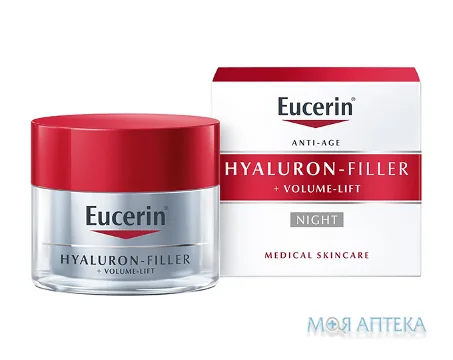 Eucerin Гіалурон-Філер + Вольюм Ліфт Антивіковий Крем нічний 50 мл, д/норм. комб. шкіри