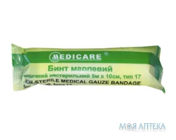 Бинт Марлевий Медичний Нестерильний Medicare, 5 м х 10 см, тип 17 №1