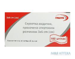 Серветки спиртові Гранум медичні 30 мм х 60 мм  №100