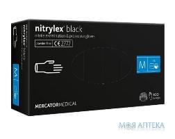 Перчатки Nitrylex PF Black смотровые нитриловые, без пудры, н/стер. г.. М, черные