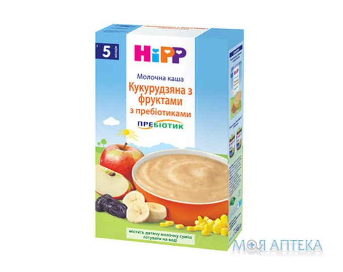 HiPP (Хіпп) Каша Молочна кукурудзяна з фруктами з пребіотиками з 5 місяців, 250г