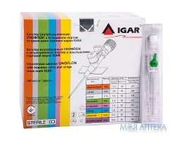 Катетер (канюля) внутрішньовенний Унофлон Ігар (Unoflon Igar) 18G зелений