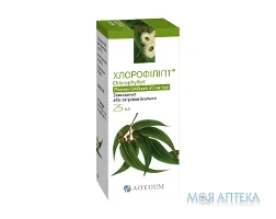 Хлорофіліпт розчин олій. 2 % по 25 мл у флак.