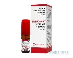 Нитро-Мик спрей сублингв. доз., 0,4 мг/доза по 15 мл (300 доз) во флак.
