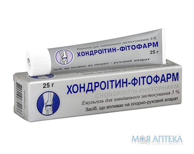 Хондроитин-Фитофарм эмульгель д/внеш. прим. 5% по 25 г в тубах