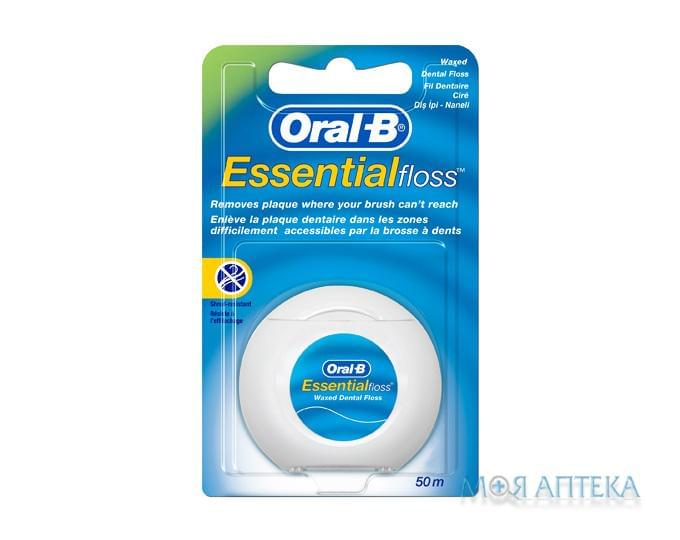 Зубна нитка Oral-B (Орал-Бі) Essential Floss 50 м, воскована