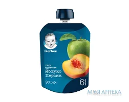 Пюре Gerber (Гербер) яблуко, персик 90 г, пакет