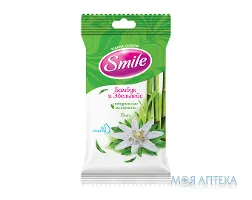 Серветки Вологі Smile Daily Fresh, бамбук/едел. №15