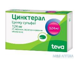 Цинктерал таблетки, в/о, по 124 мг №25 (25х1)