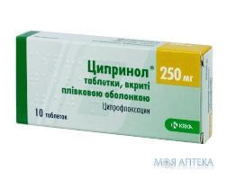 Ципринол таблетки, в/плів. обол., по 250 мг №10 (10х1)