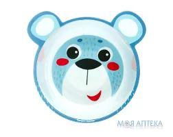 Тарілка Canpol 4/520 Hello Little, з вушками, синя, миска з мелам. антиковз.