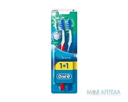 Зубна щітка Oral-B 3D White Свіжість 40 середня (1+1)
