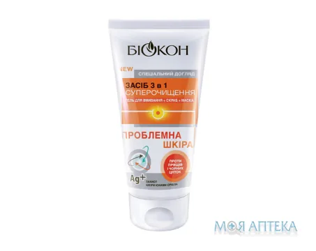 Біокон Проблемна шкіра Засіб 3в1 Суперочищення 175 г