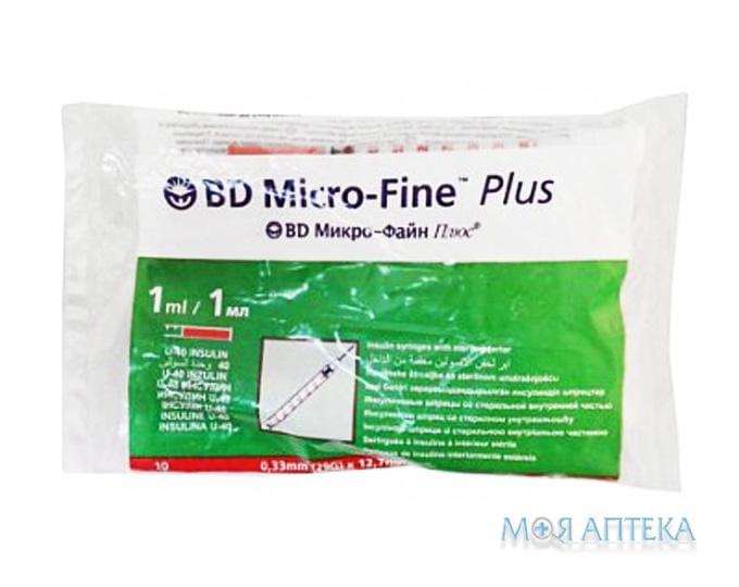 Шприц 1 мл BD Micro-Fine Plus інс., інт г. U-100 29G 0,33х12,7 мм №10