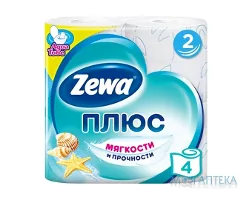 Папір туалетний Zewa Плюс блакитний 4 шт.