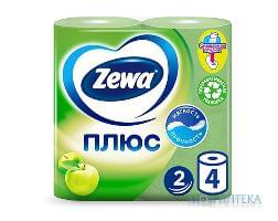 Бумага туалетная Zewa Плюс яблоко, зеленый 4 шт.