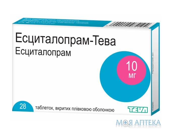 Эсциталопрам-Тева таблетки, в / плел. обол., по 10 мг №28 (14х2)