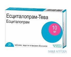 Эсциталопрам-Тева таблетки, в / плел. обол., по 10 мг №28 (14х2)